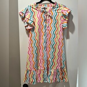 Colorful Wave Pattern Dress NWOT